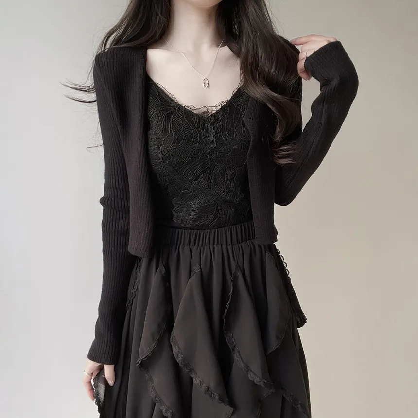 レースフリルウエストゴムロングスカート | mirangmirang | 詳細画像22