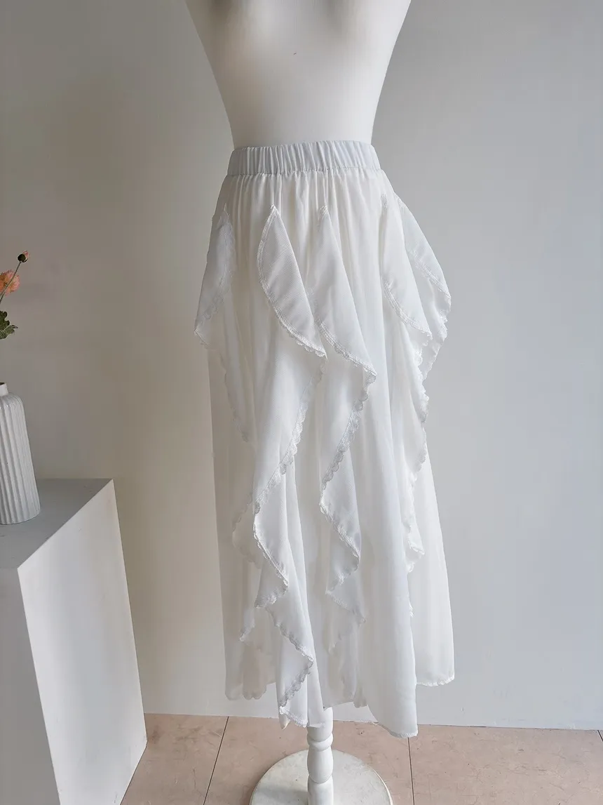 レースフリルウエストゴムロングスカート | mirangmirang | 詳細画像43