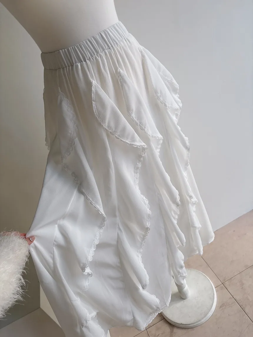 レースフリルウエストゴムロングスカート | mirangmirang | 詳細画像44