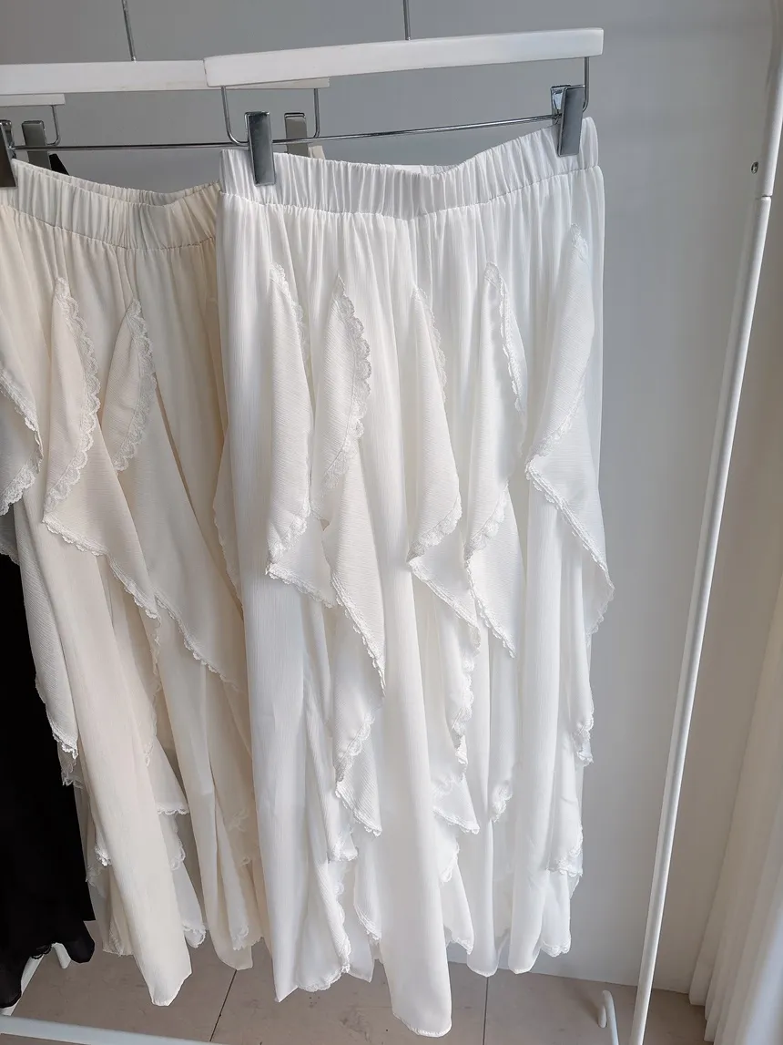 レースフリルウエストゴムロングスカート | mirangmirang | 詳細画像46