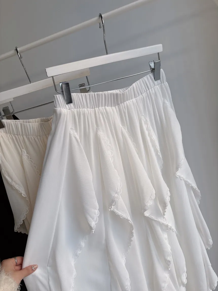 レースフリルウエストゴムロングスカート | mirangmirang | 詳細画像47