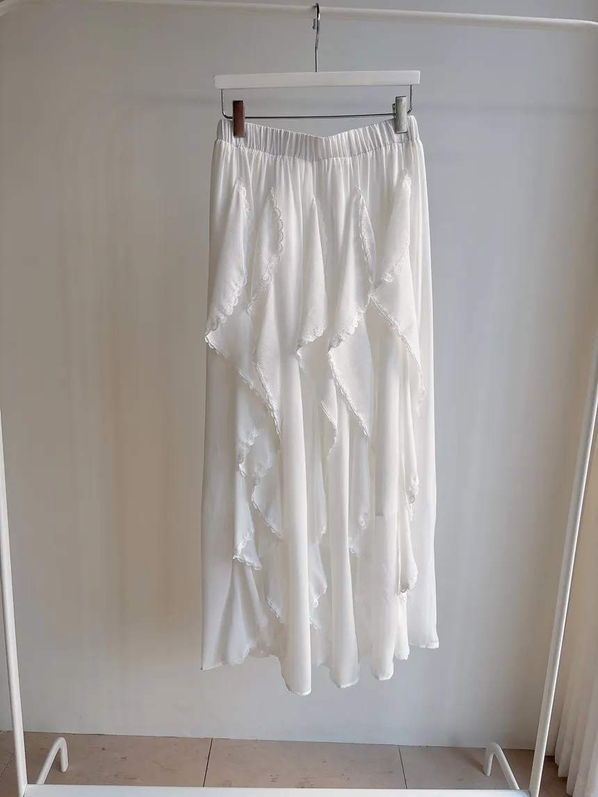 レースフリルウエストゴムロングスカート | mirangmirang | 詳細画像49