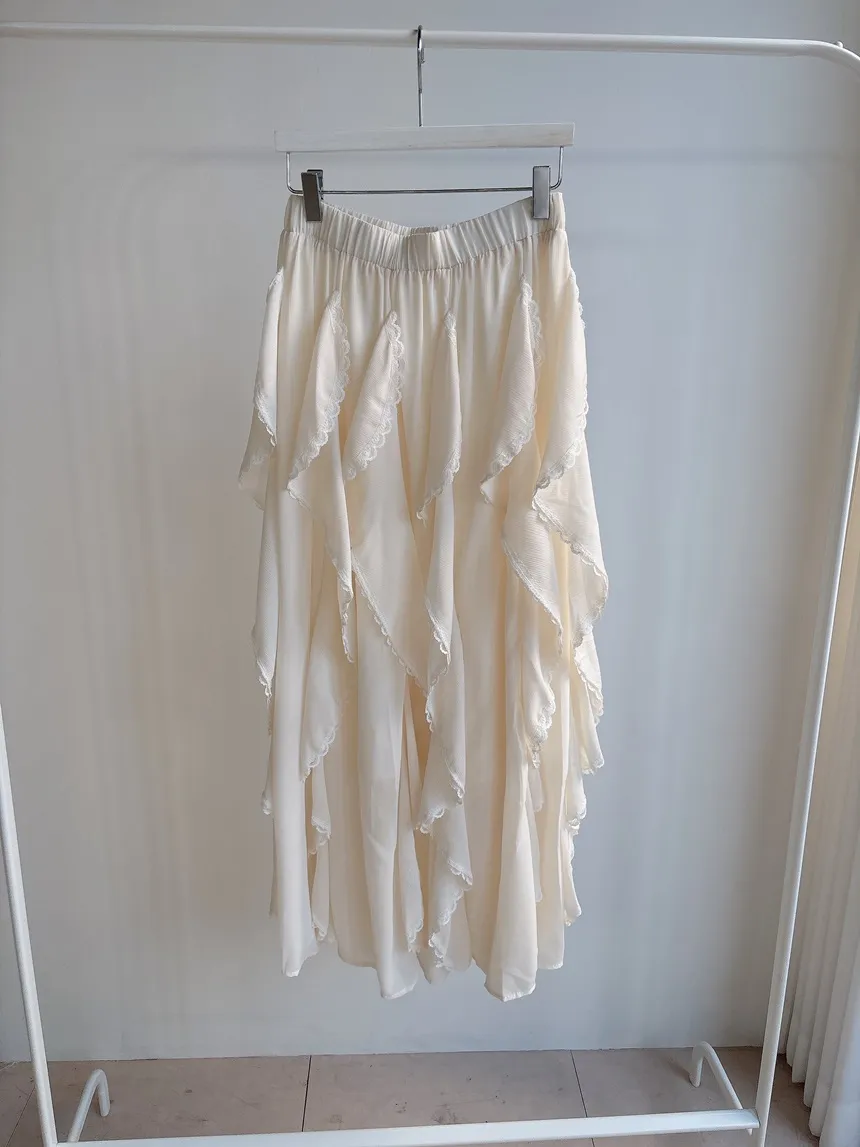 レースフリルウエストゴムロングスカート | mirangmirang | 詳細画像51