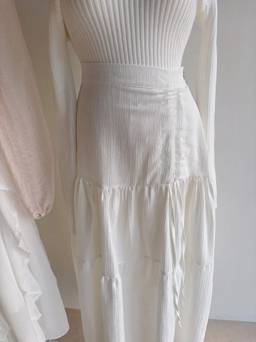 ドローストリングバックゴムフレアロングスカート | mirangmirang | 詳細画像27