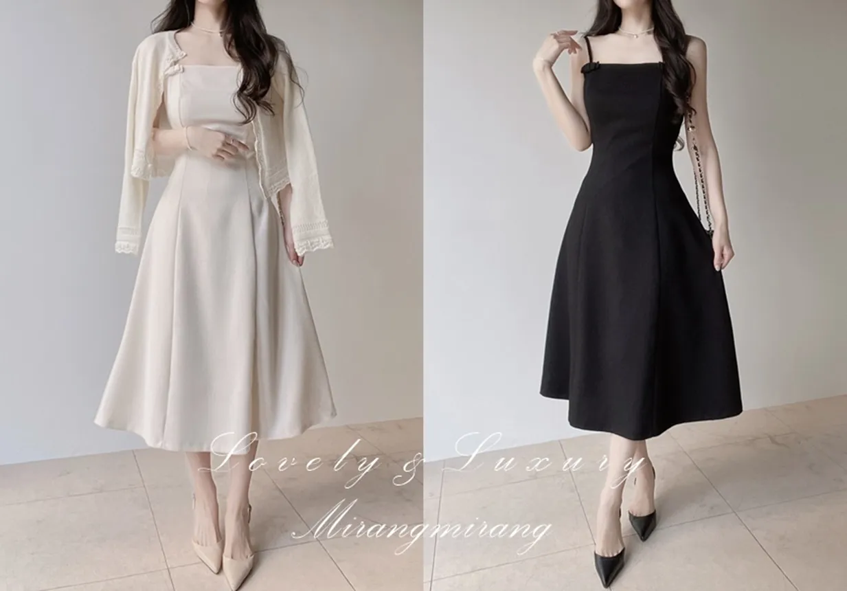 リボン(固定)ロングフレアワンピース | mirangmirang | 詳細画像1