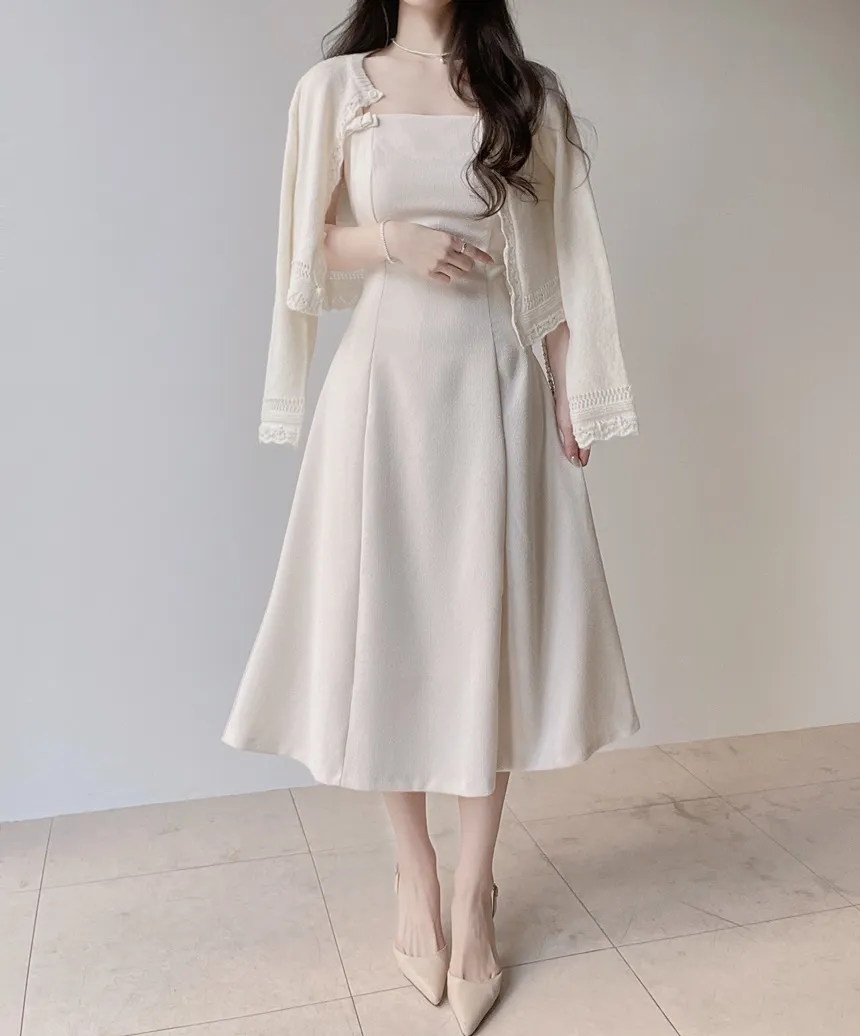 リボン(固定)ロングフレアワンピース | mirangmirang | 詳細画像2