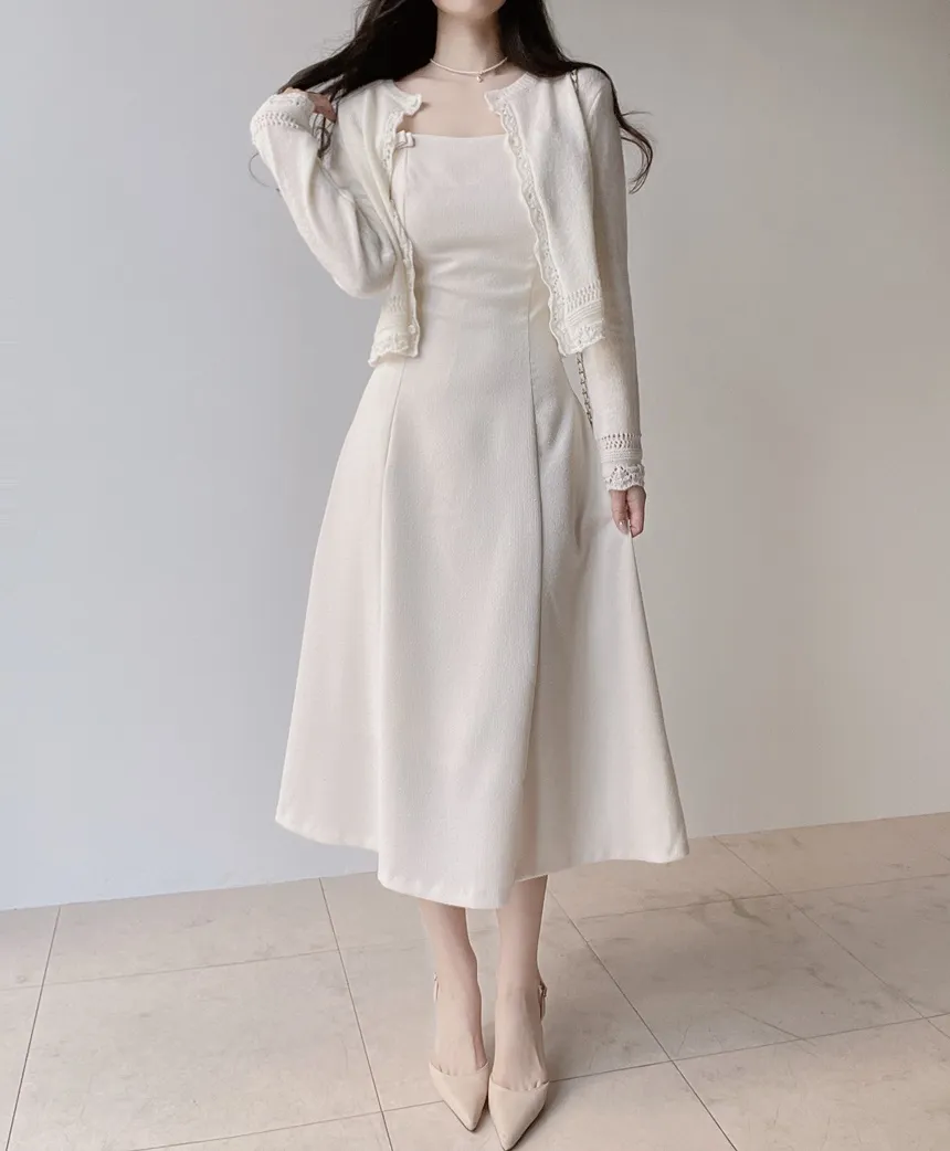 リボン(固定)ロングフレアワンピース | mirangmirang | 詳細画像3