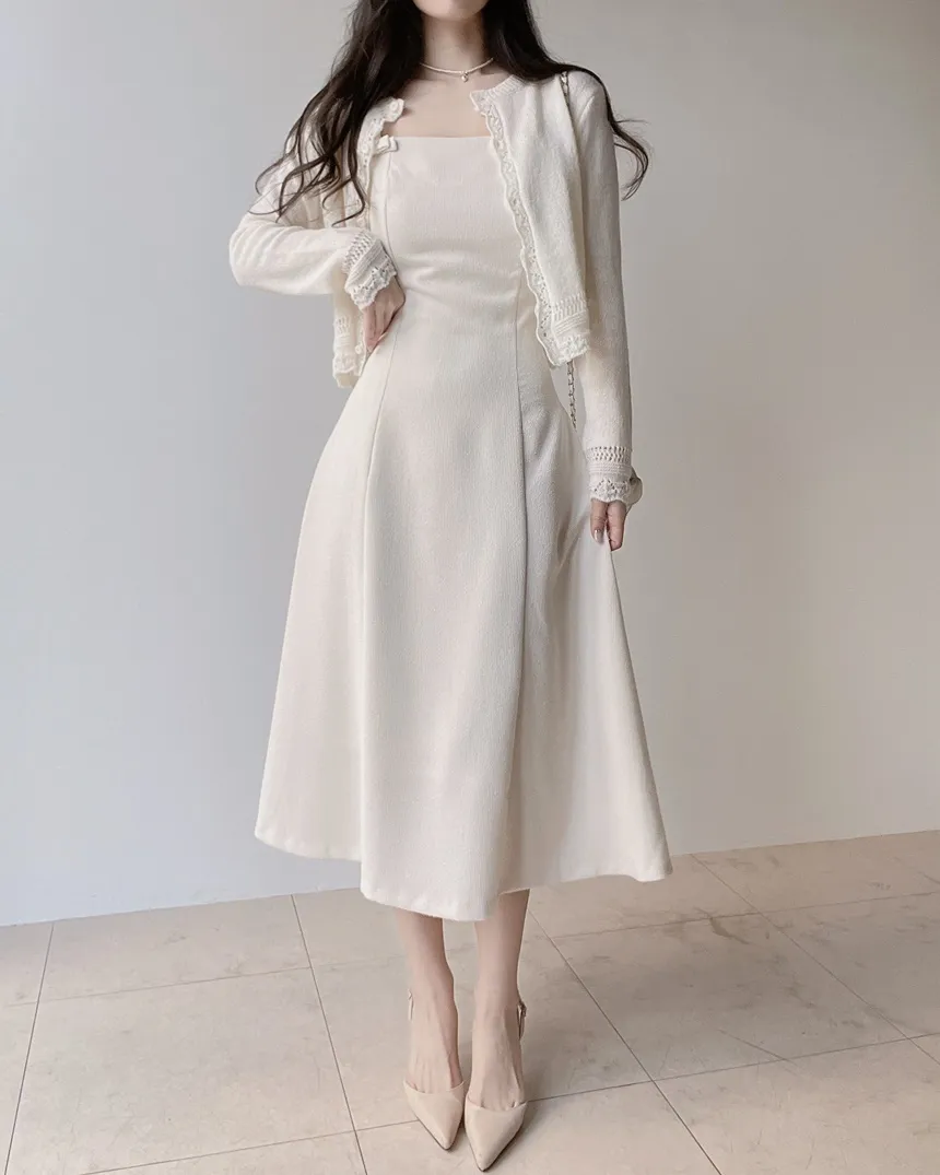 リボン(固定)ロングフレアワンピース | mirangmirang | 詳細画像4