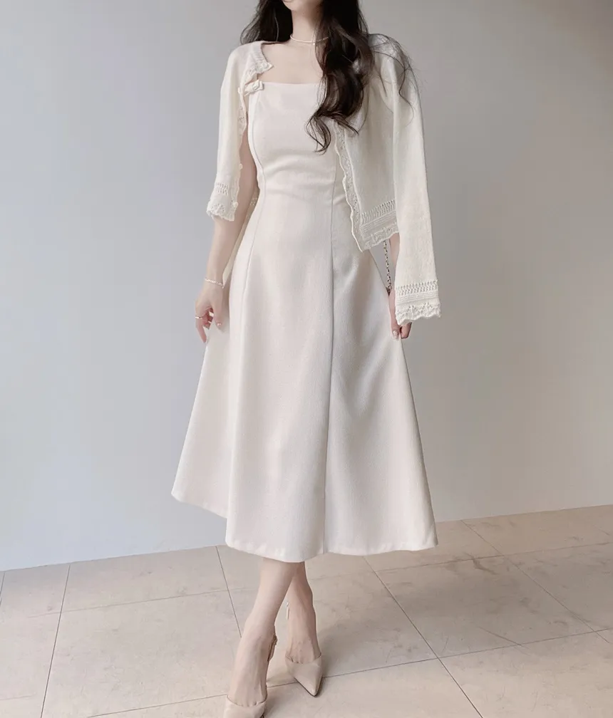 リボン(固定)ロングフレアワンピース | mirangmirang | 詳細画像15