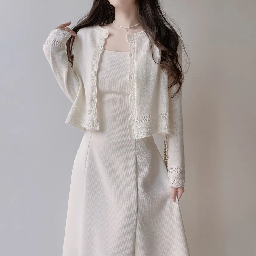 リボン(固定)ロングフレアワンピース | mirangmirang | 詳細画像18