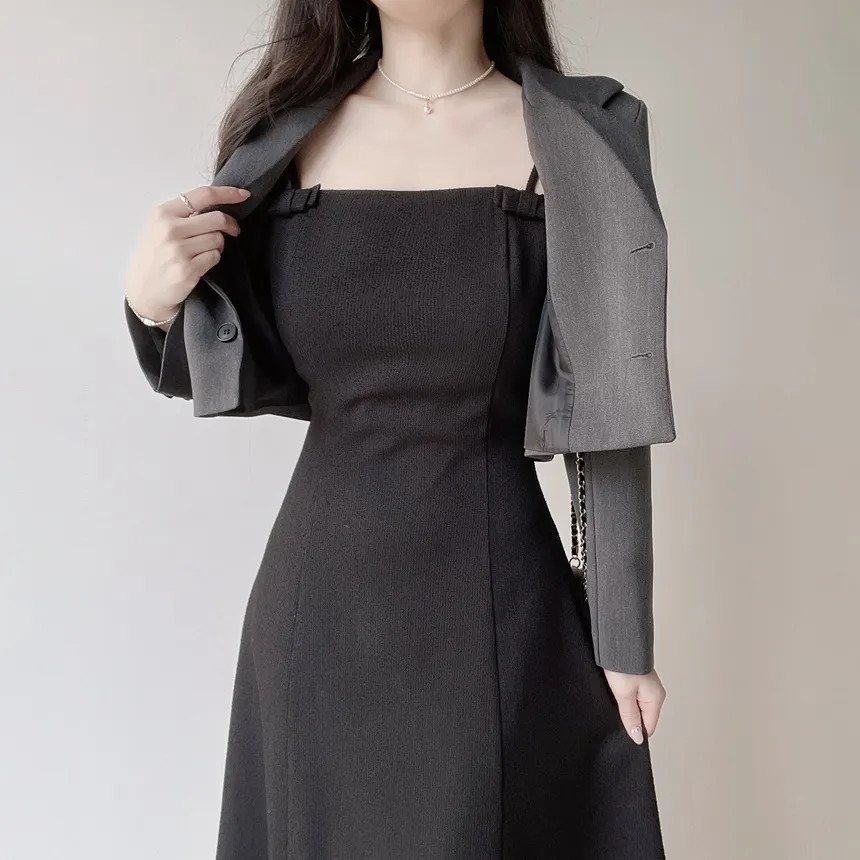 リボン(固定)ロングフレアワンピース | mirangmirang | 詳細画像24