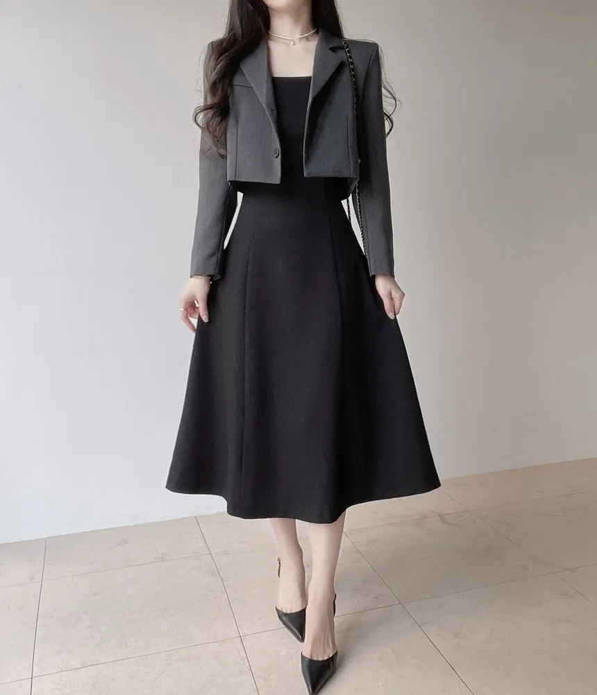 リボン(固定)ロングフレアワンピース | mirangmirang | 詳細画像27