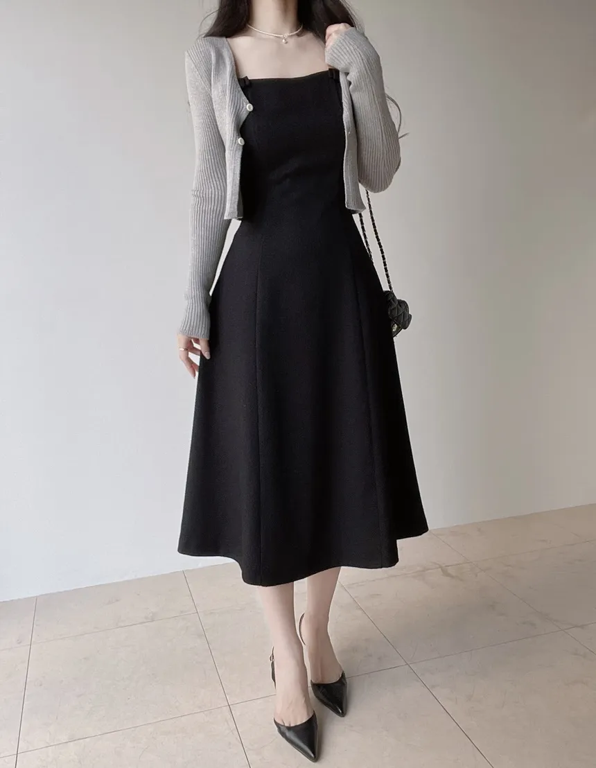 リボン(固定)ロングフレアワンピース | mirangmirang | 詳細画像29