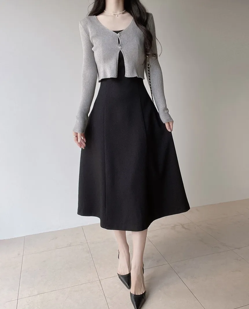 リボン(固定)ロングフレアワンピース | mirangmirang | 詳細画像30