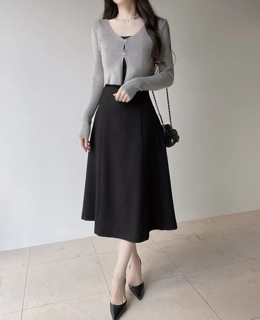 リボン(固定)ロングフレアワンピース | mirangmirang | 詳細画像31