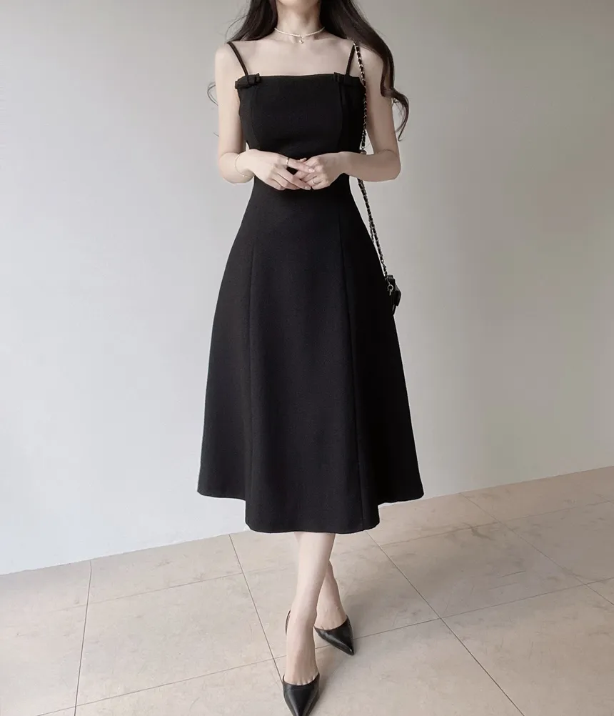 リボン(固定)ロングフレアワンピース | mirangmirang | 詳細画像33