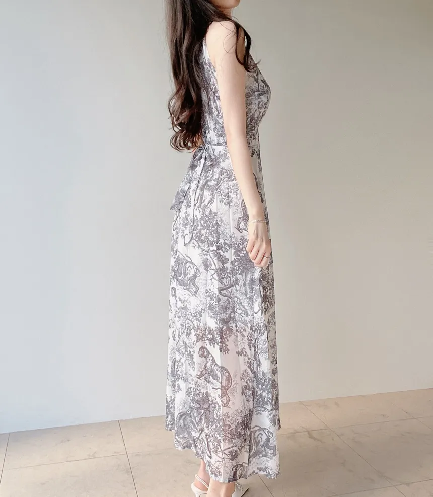 ホルターネックバックストラップロングプリントワンピース | mirangmirang | 詳細画像6