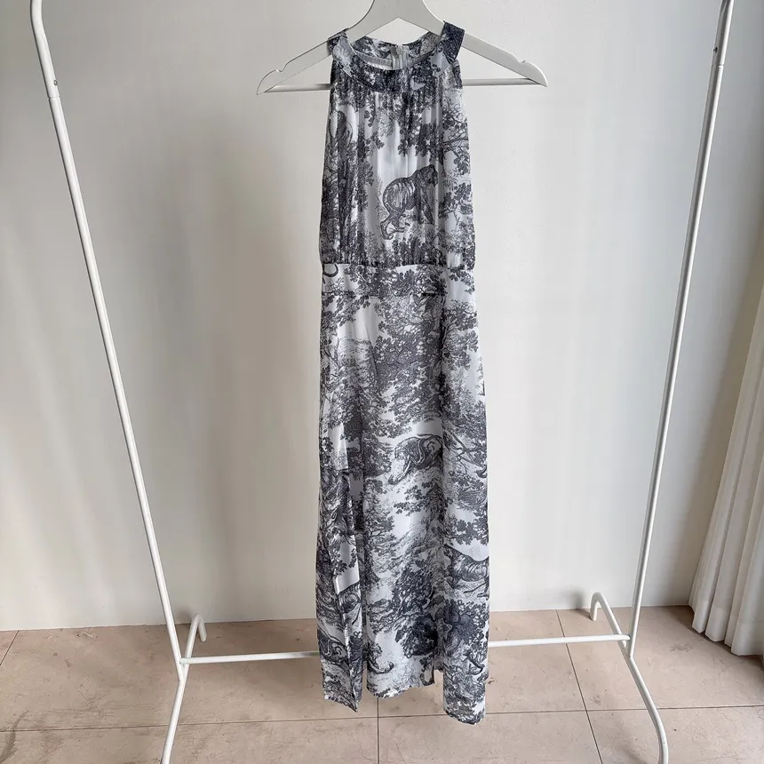 ホルターネックバックストラップロングプリントワンピース | mirangmirang | 詳細画像13