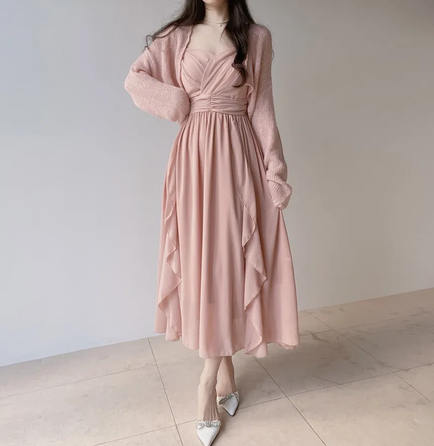 ギャザーフリルティアードフレアロングスカート | mirangmirang | 詳細画像3