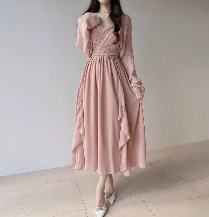 ギャザーフリルティアードフレアロングスカート | mirangmirang | 詳細画像4