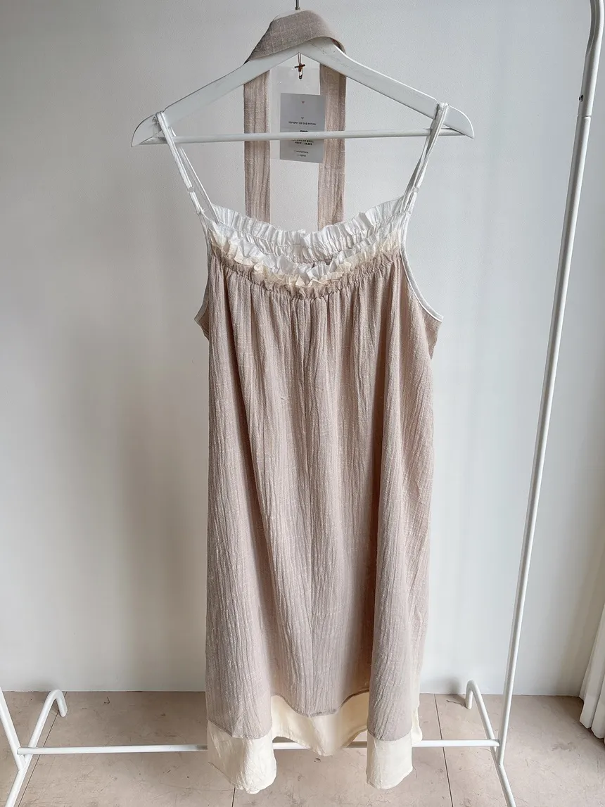 フリルロングフレアワンピースストラップ付 | mirangmirang | 詳細画像15