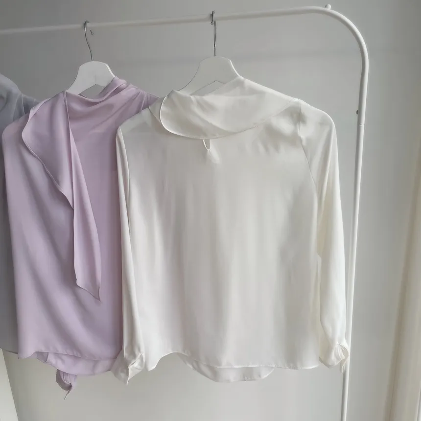 ボウタイピンタック長袖ブラウス | mirangmirang | 詳細画像20