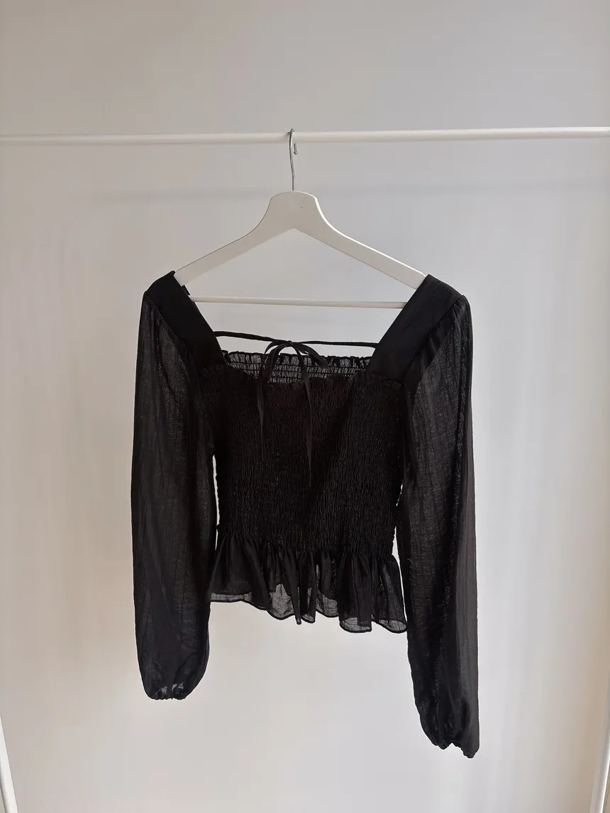 スクエアネックシャーリングドローストリングフリルブラウス | mirangmirang | 詳細画像40