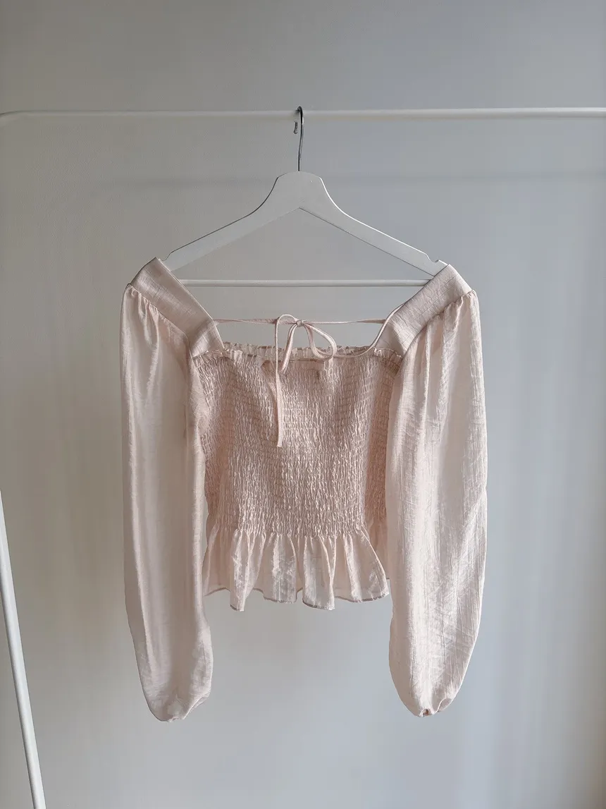 スクエアネックシャーリングドローストリングフリルブラウス | mirangmirang | 詳細画像42