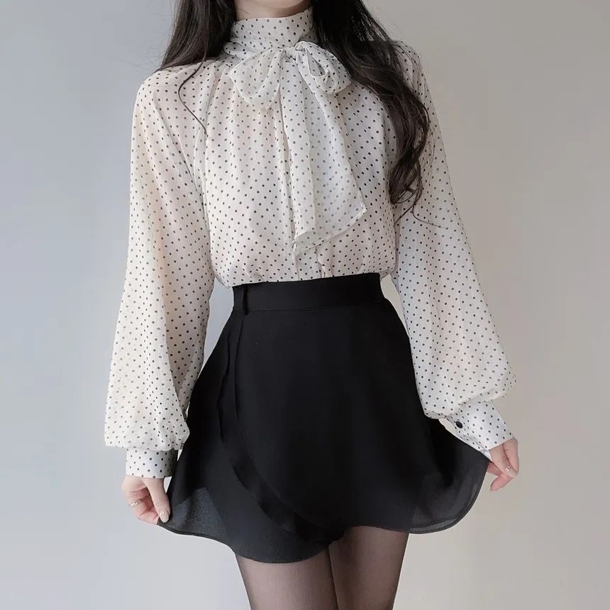 シフォンボウタイラグランドットブラウス | mirangmirang | 詳細画像11