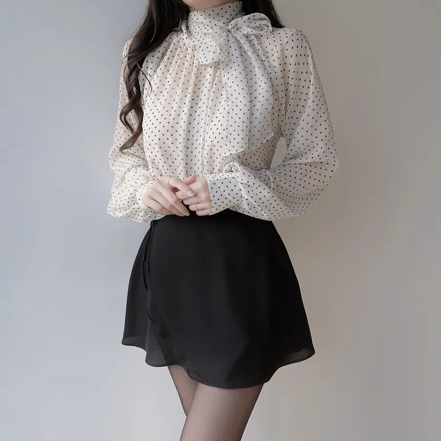 シフォンボウタイラグランドットブラウス | mirangmirang | 詳細画像13