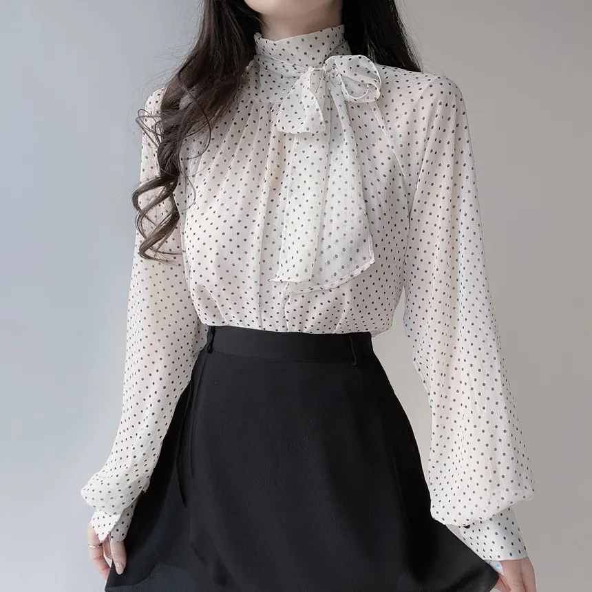 シフォンボウタイラグランドットブラウス | mirangmirang | 詳細画像17