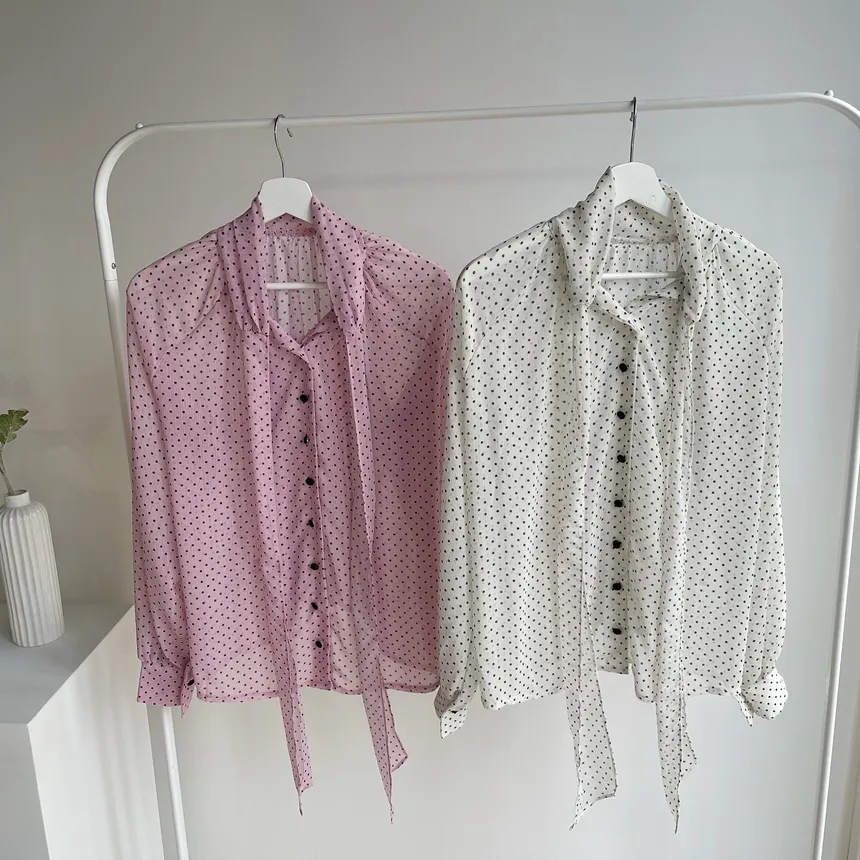 シフォンボウタイラグランドットブラウス | mirangmirang | 詳細画像19