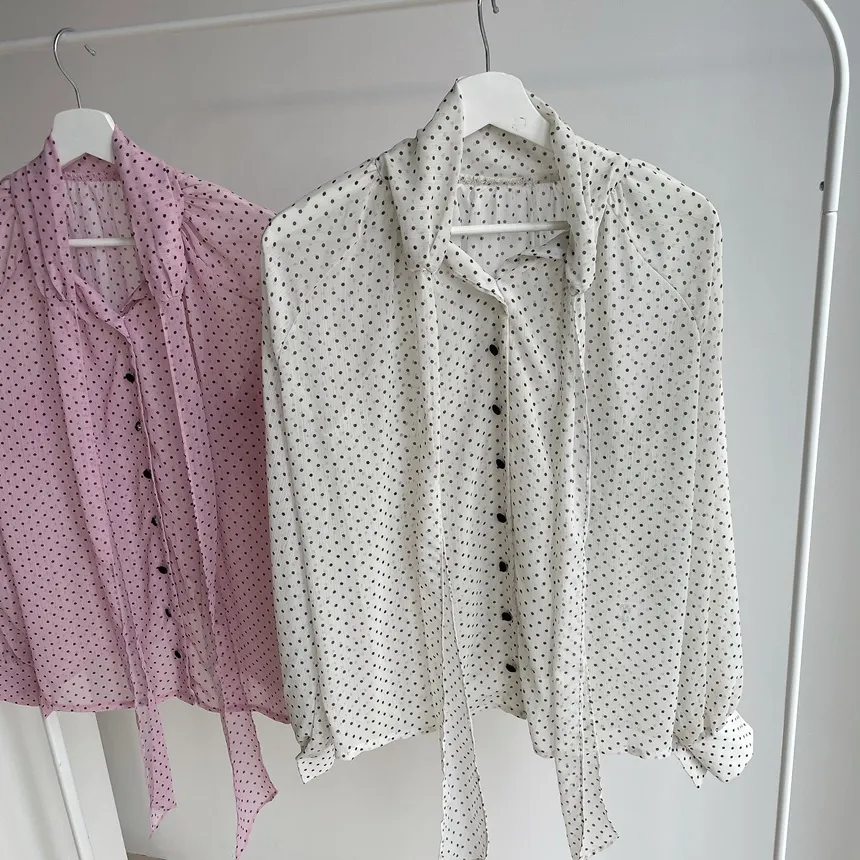 シフォンボウタイラグランドットブラウス | mirangmirang | 詳細画像20