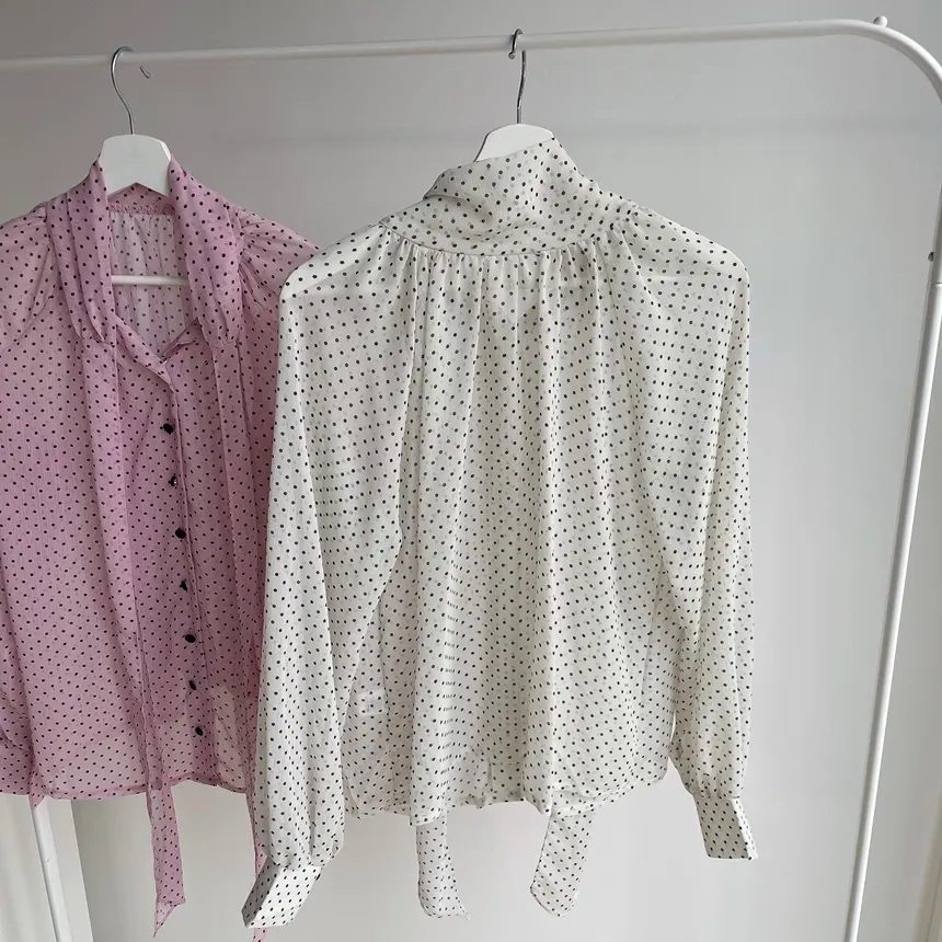 シフォンボウタイラグランドットブラウス | mirangmirang | 詳細画像21