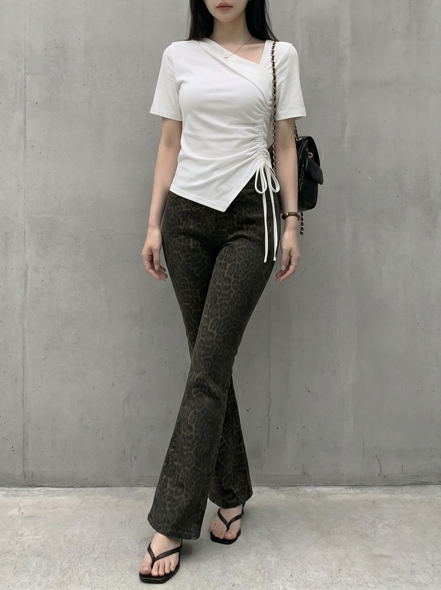 ポケットスリムブーツカットレオパードパンツ | 詳細画像3