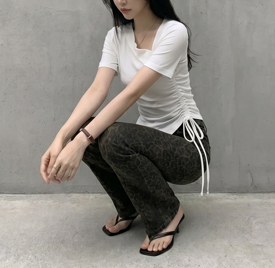 ポケットスリムブーツカットレオパードパンツ | 詳細画像5