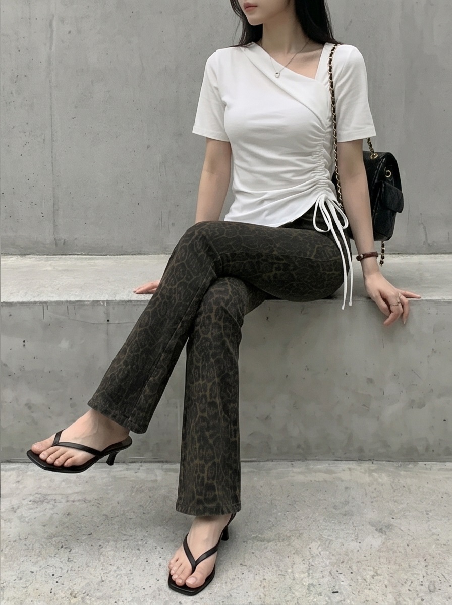 ポケットスリムブーツカットレオパードパンツ | 詳細画像6