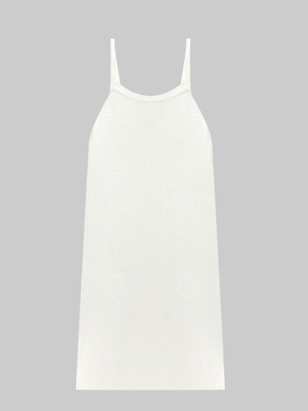 ニットラウンドネックパンチングスリムロング半袖ワンピーススリップ付 | 詳細画像16