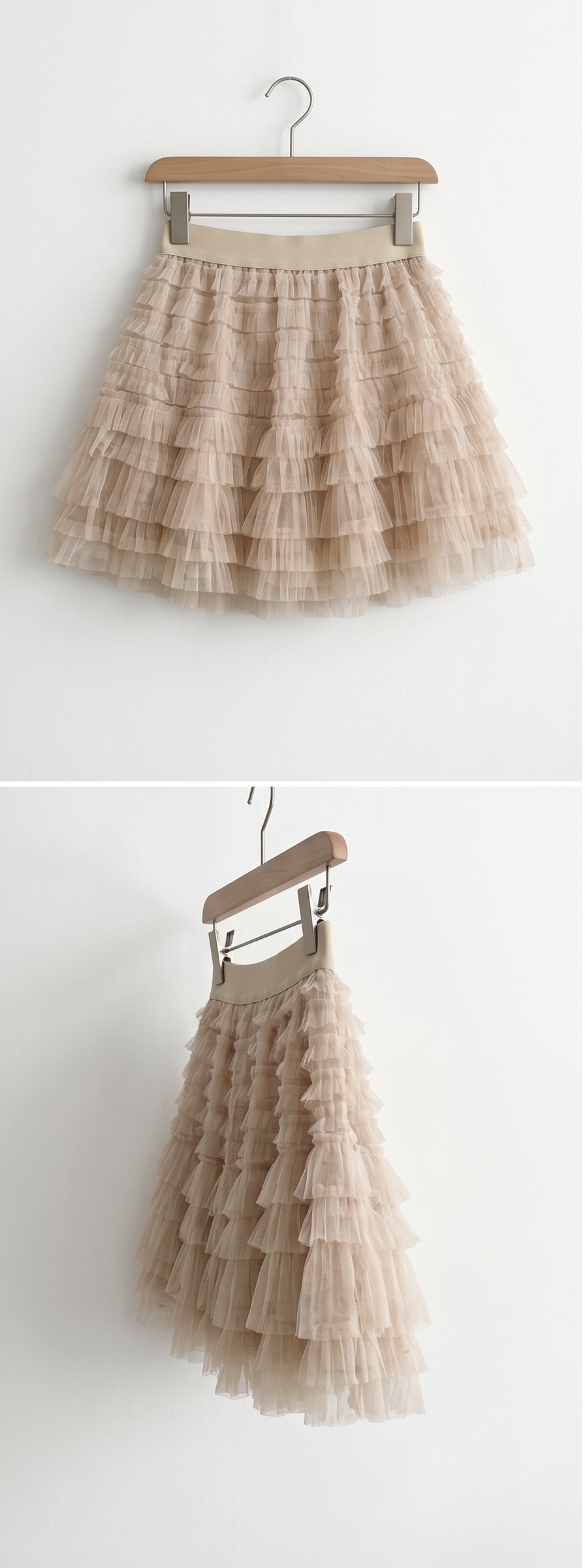 シフォンプリーツティアードウエストゴムミニスカート | 詳細画像13