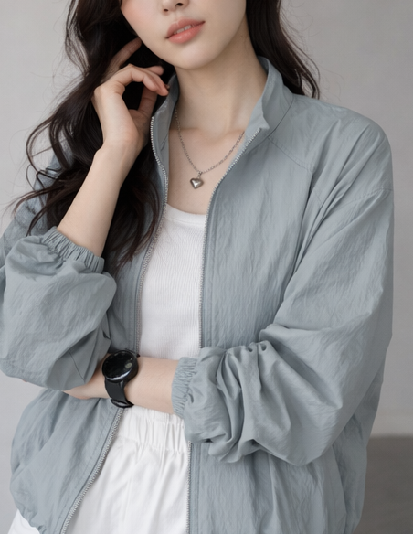 ジップアップポケットルーズ長袖ジャンパー | 詳細画像8