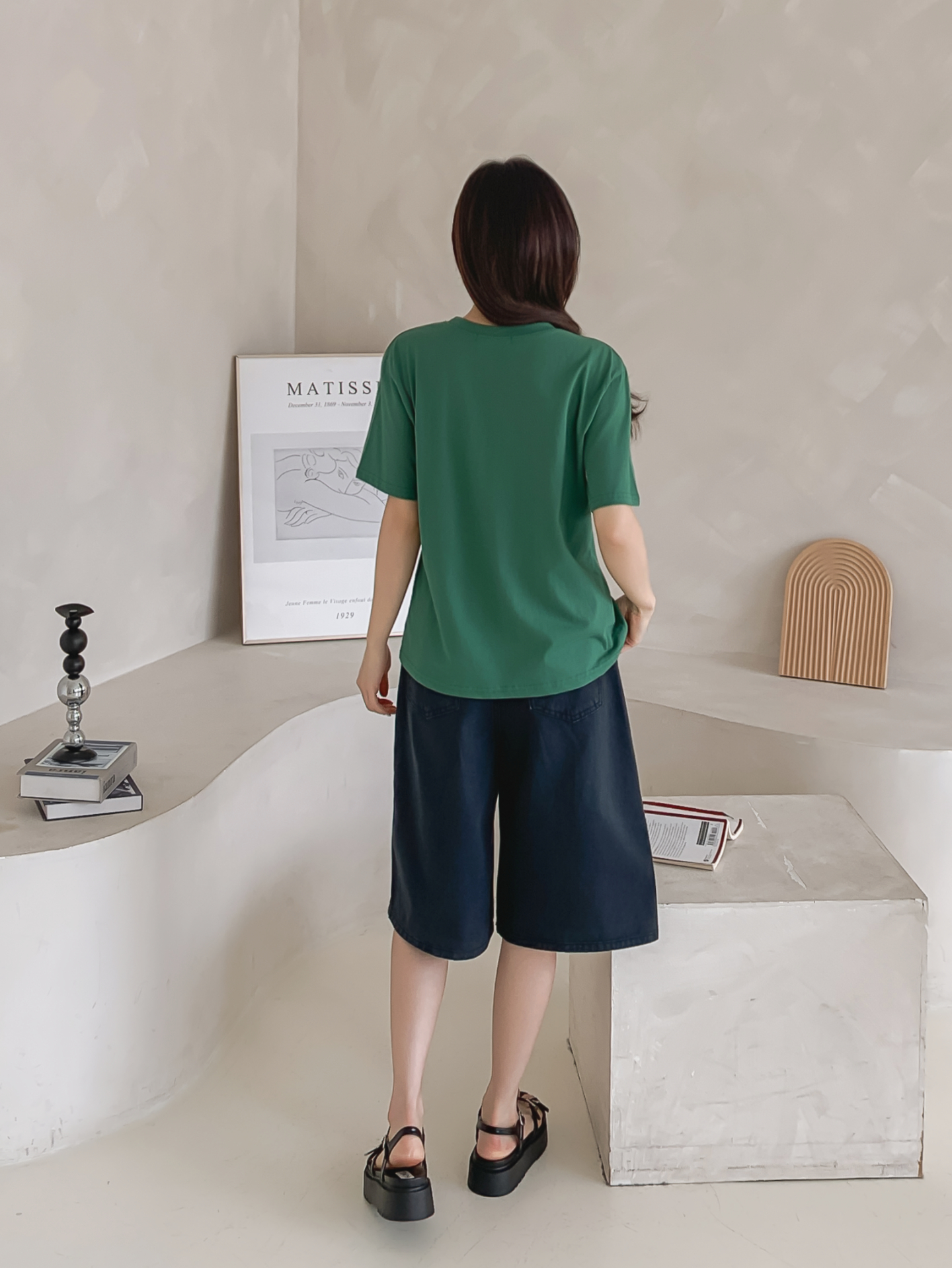 コットンラウンドネックベーシック半袖ロゴTシャツ | 詳細画像5