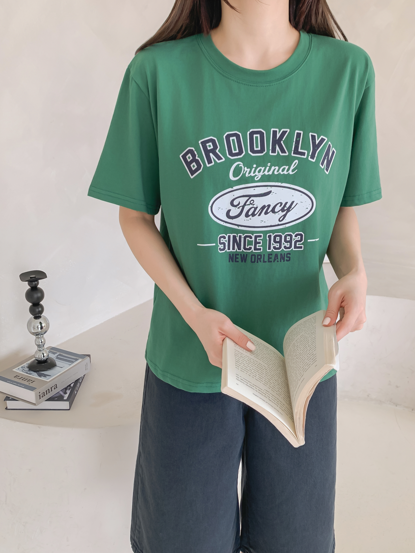 コットンラウンドネックベーシック半袖ロゴTシャツ | 詳細画像13