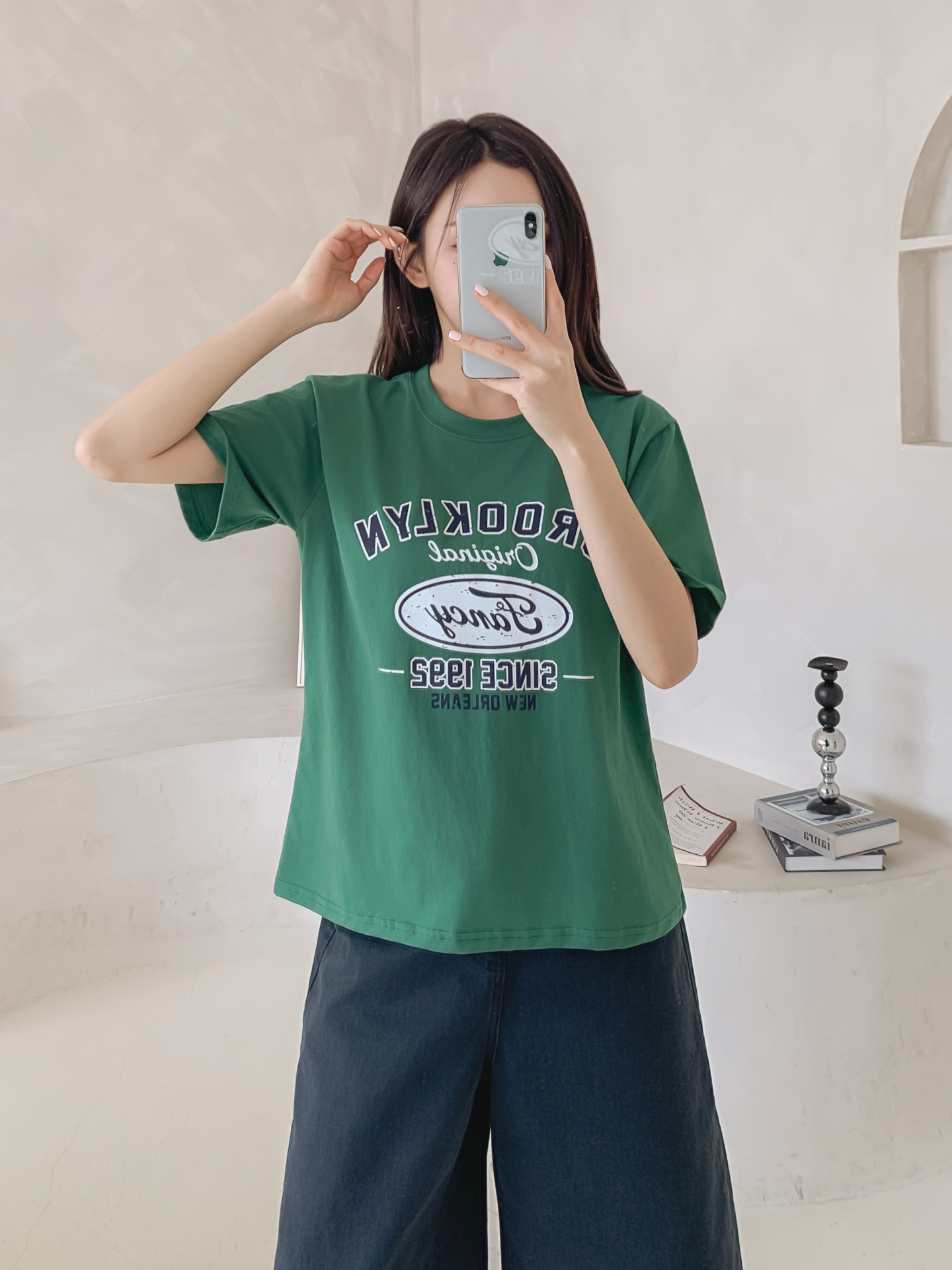 コットンラウンドネックベーシック半袖ロゴTシャツ | 詳細画像14