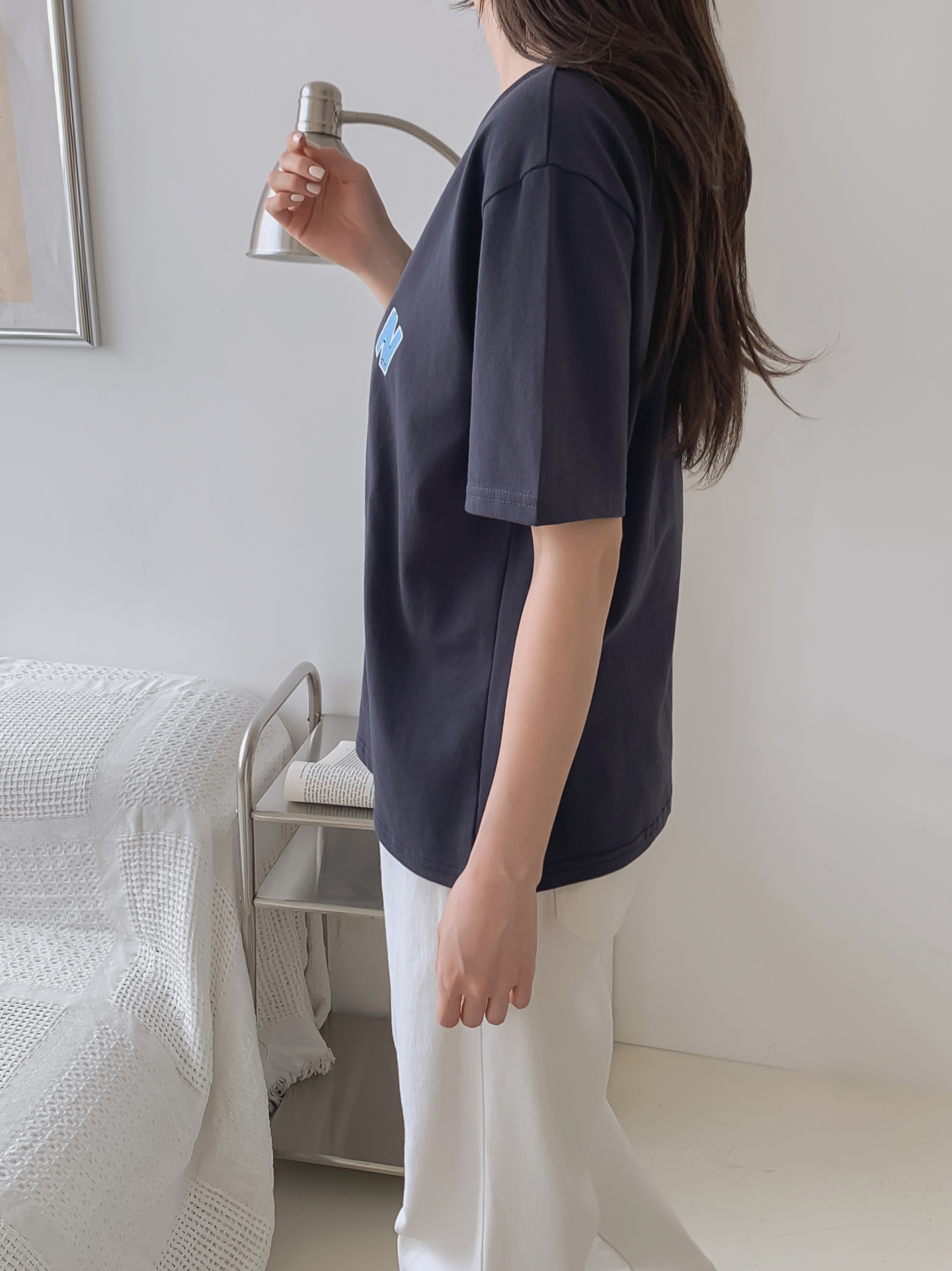 コットンラウンドネックベーシック半袖ロゴTシャツ | 詳細画像19