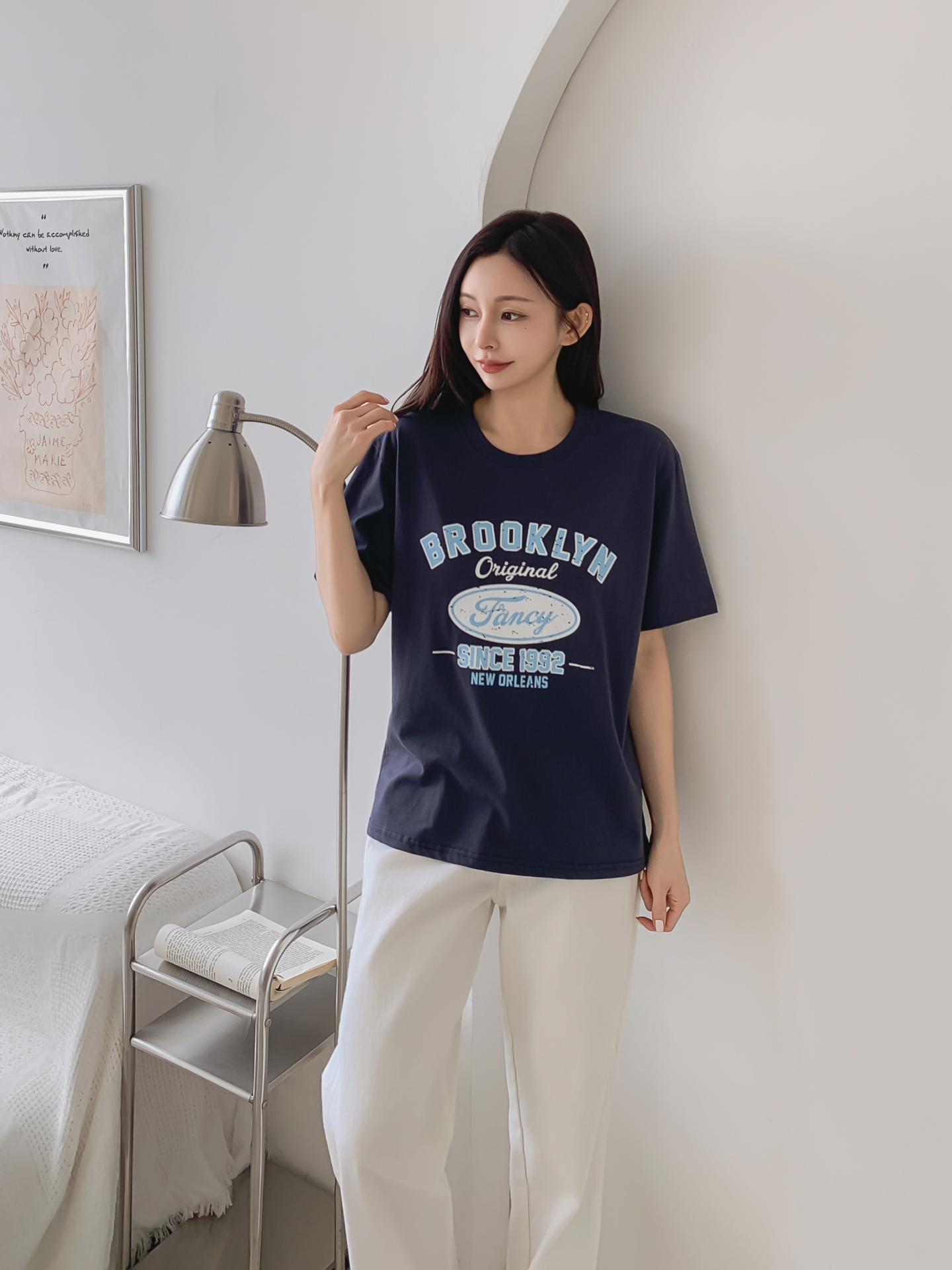 コットンラウンドネックベーシック半袖ロゴTシャツ | 詳細画像21