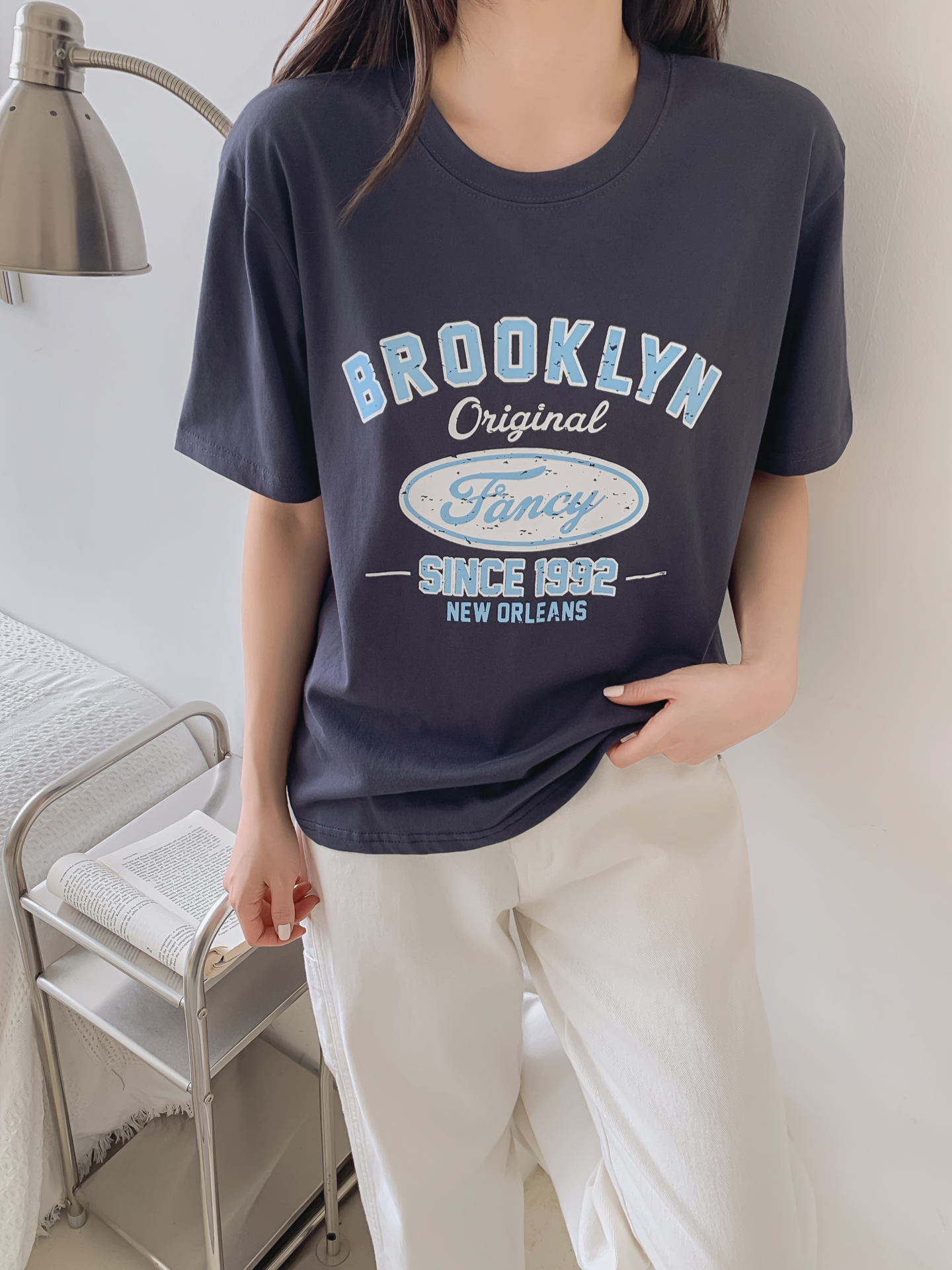 コットンラウンドネックベーシック半袖ロゴTシャツ | 詳細画像22
