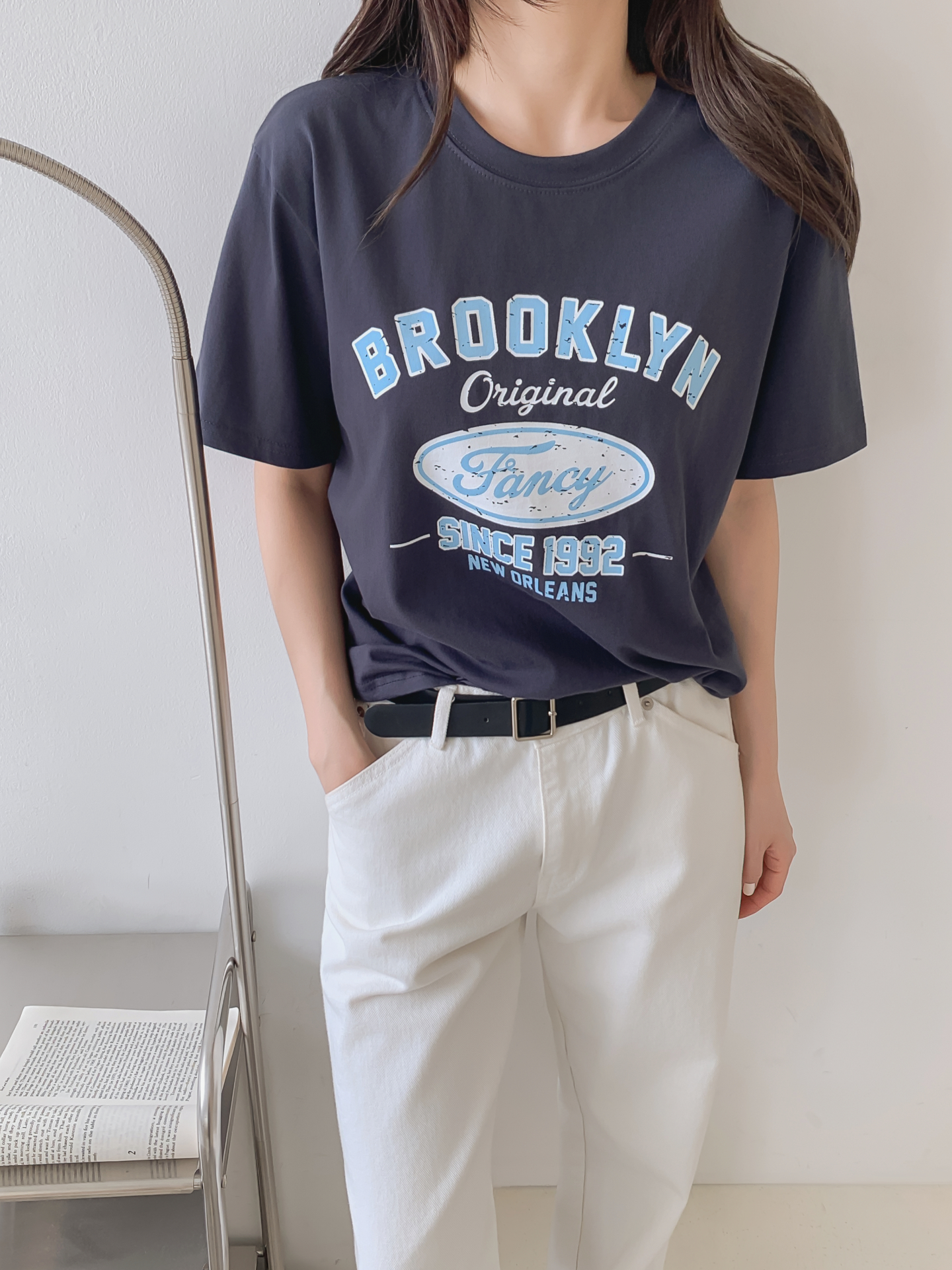コットンラウンドネックベーシック半袖ロゴTシャツ | 詳細画像23