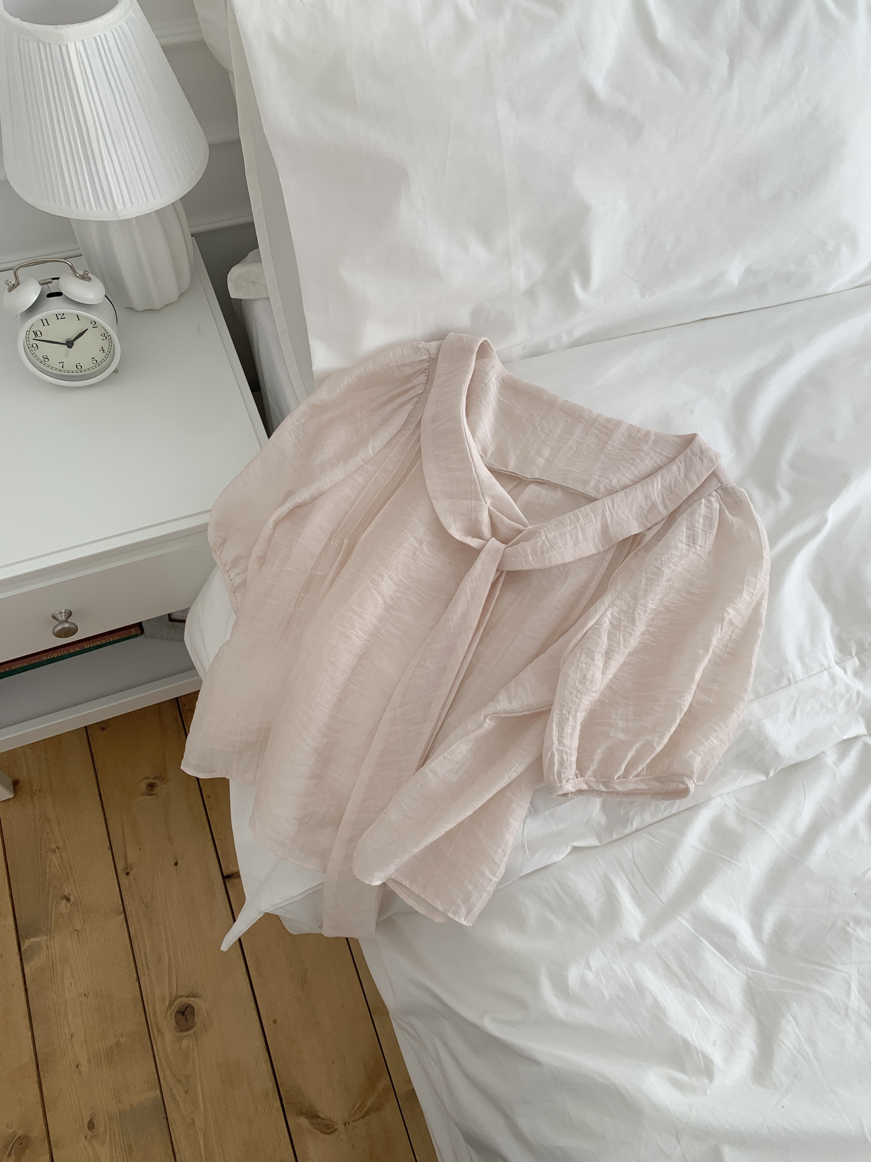 シフォンシースルーボウタイベーシック半袖ブラウス | 詳細画像20