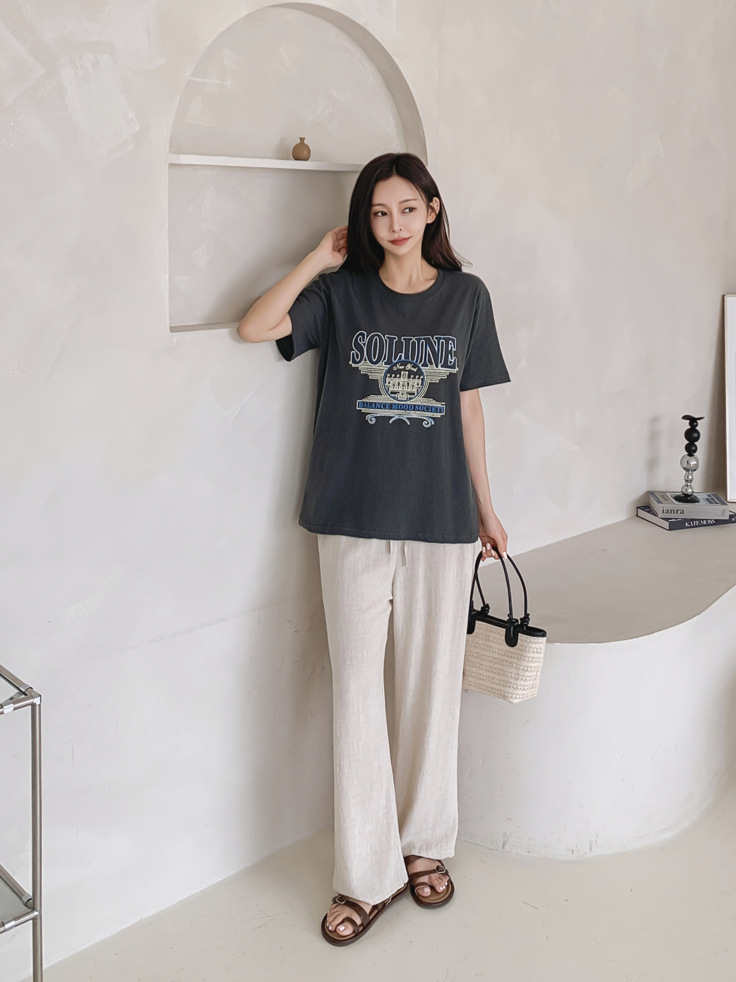 ラウンドネックベーシック半袖ロゴTシャツ | 詳細画像2