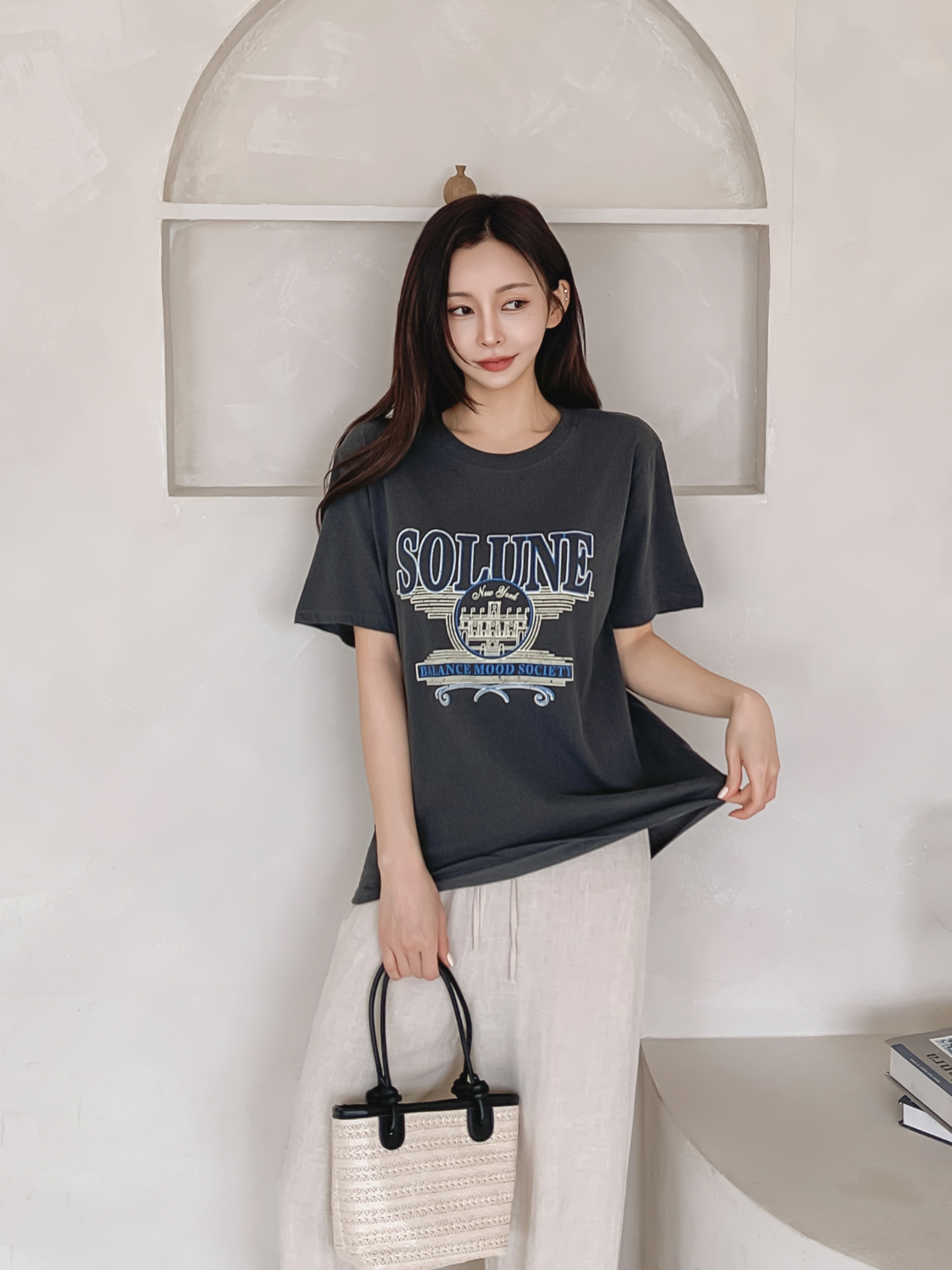 ラウンドネックベーシック半袖ロゴTシャツ | 詳細画像7